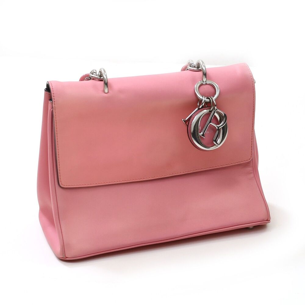 Christian Dior Medium Be Dior In Pink Leather Top Handle Flap Bag Multi Hardware